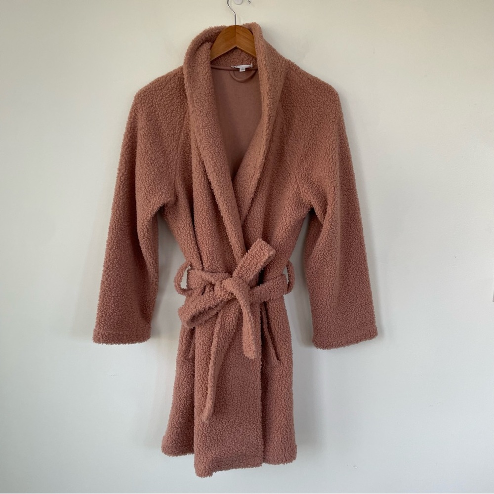 Haven Well Within Sherpa Robe Tan Brown Sugar Camel S Small - Picture 2 of 10